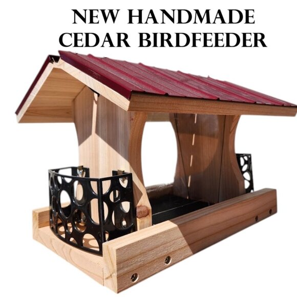 NEW Heavy Duty Bird Feeder Wood Birdhouse Garden Decor Bird House Hand Crafted H - Picture 3 of 13